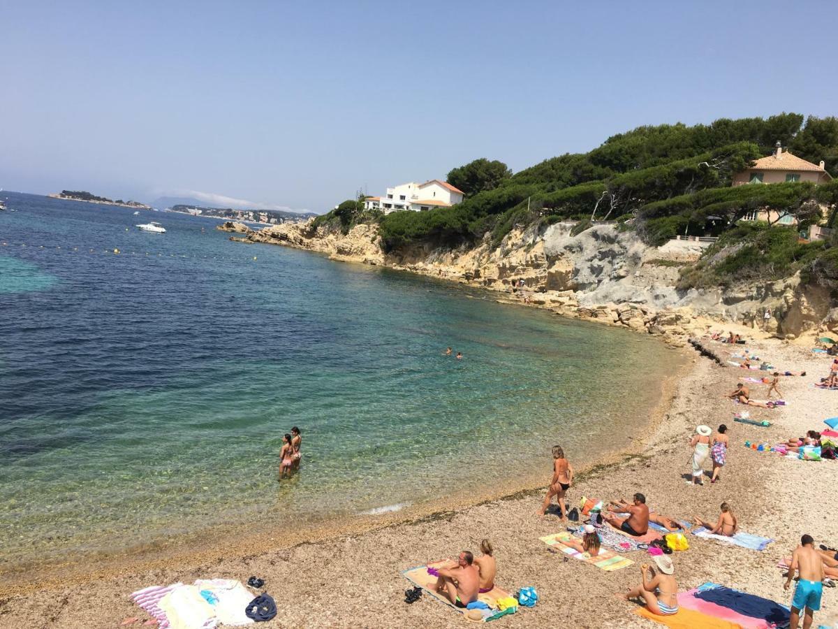 T2 Rez De Jardin 300M Plage De Beaucours Sanary Sur Mer מראה חיצוני תמונה